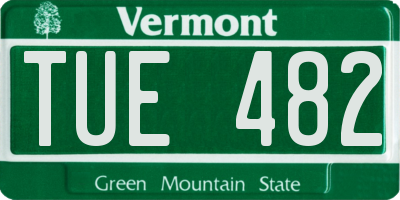 VT license plate TUE482