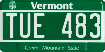 VT license plate TUE483