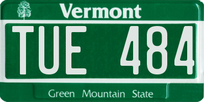 VT license plate TUE484