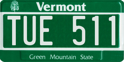 VT license plate TUE511