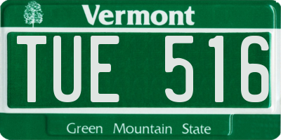 VT license plate TUE516