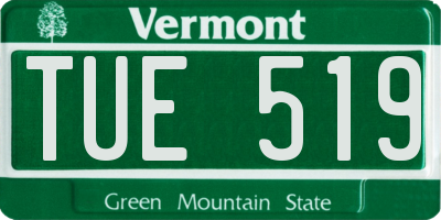 VT license plate TUE519