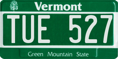 VT license plate TUE527