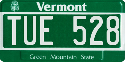 VT license plate TUE528
