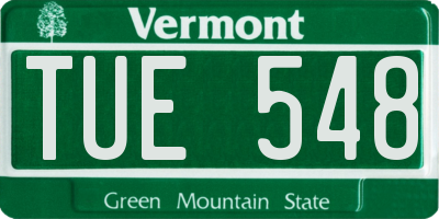 VT license plate TUE548