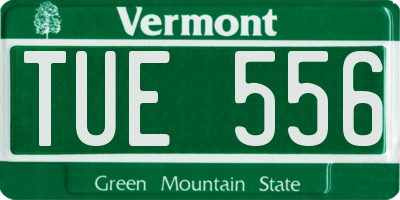 VT license plate TUE556