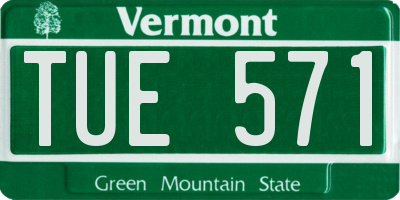VT license plate TUE571