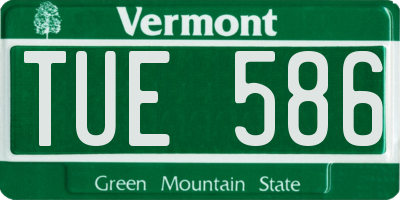 VT license plate TUE586