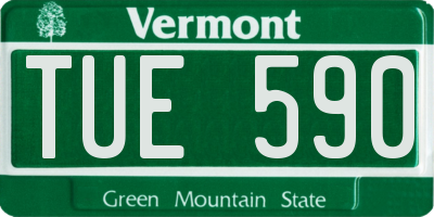 VT license plate TUE590