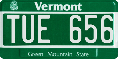 VT license plate TUE656