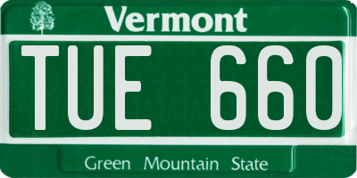 VT license plate TUE660