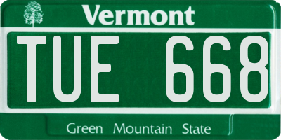 VT license plate TUE668