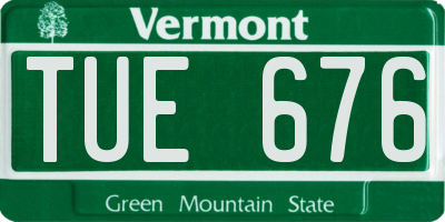 VT license plate TUE676