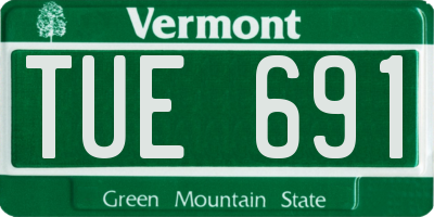 VT license plate TUE691