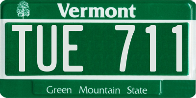 VT license plate TUE711