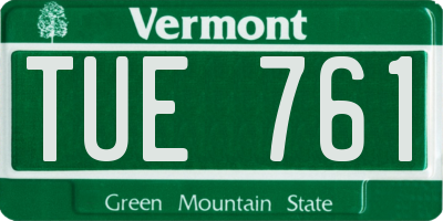 VT license plate TUE761
