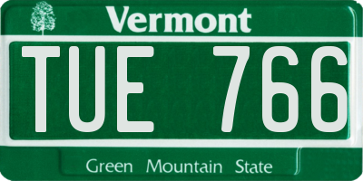 VT license plate TUE766