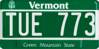 VT license plate TUE773
