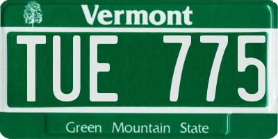VT license plate TUE775