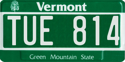 VT license plate TUE814