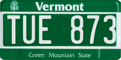 VT license plate TUE873