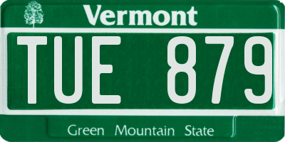 VT license plate TUE879
