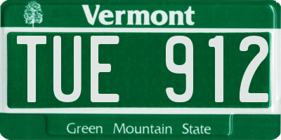 VT license plate TUE912