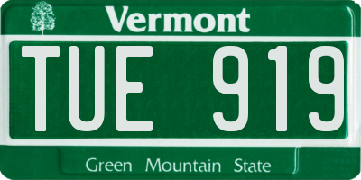 VT license plate TUE919
