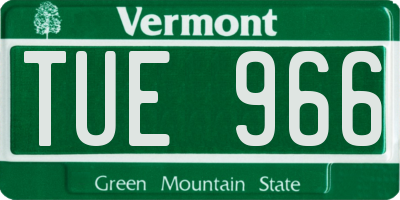 VT license plate TUE966