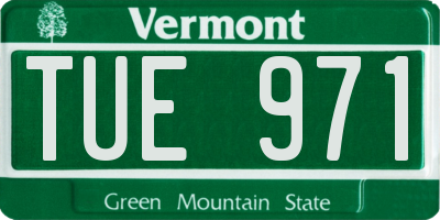 VT license plate TUE971