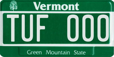 VT license plate TUF000