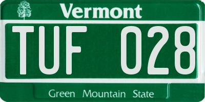 VT license plate TUF028