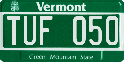VT license plate TUF050