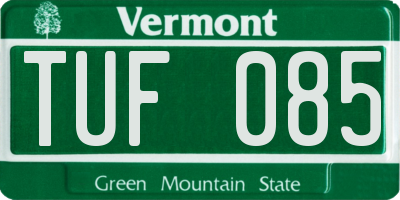 VT license plate TUF085