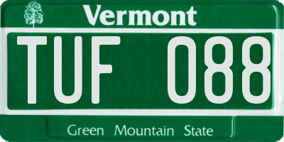 VT license plate TUF088