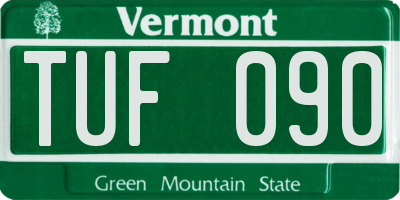 VT license plate TUF090