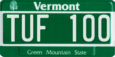 VT license plate TUF100