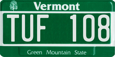 VT license plate TUF108