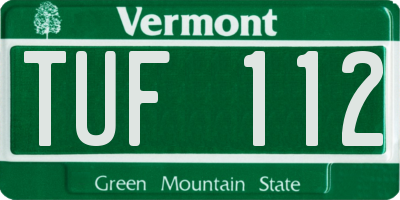 VT license plate TUF112