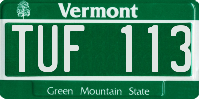 VT license plate TUF113