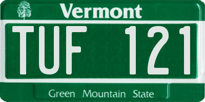 VT license plate TUF121