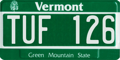 VT license plate TUF126