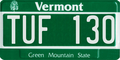 VT license plate TUF130