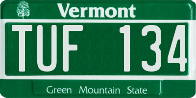 VT license plate TUF134