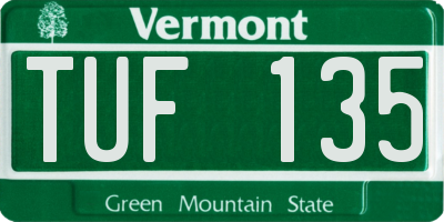 VT license plate TUF135