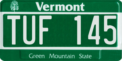 VT license plate TUF145