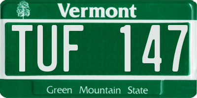 VT license plate TUF147