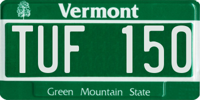 VT license plate TUF150