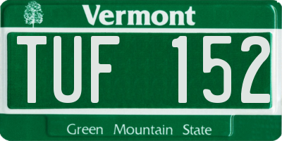 VT license plate TUF152