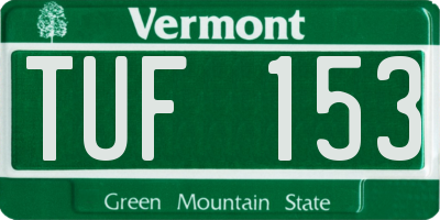 VT license plate TUF153